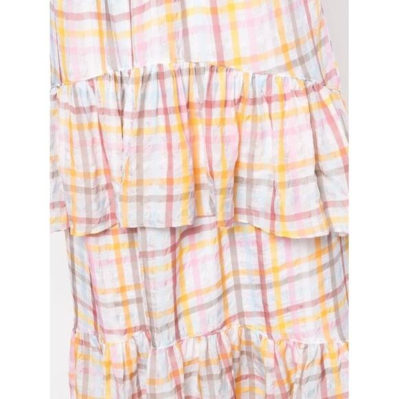 NEW Cinq A Sept Astor Tiered Plaid-print Midi Dress Sz 6 - Picture 2 of 12